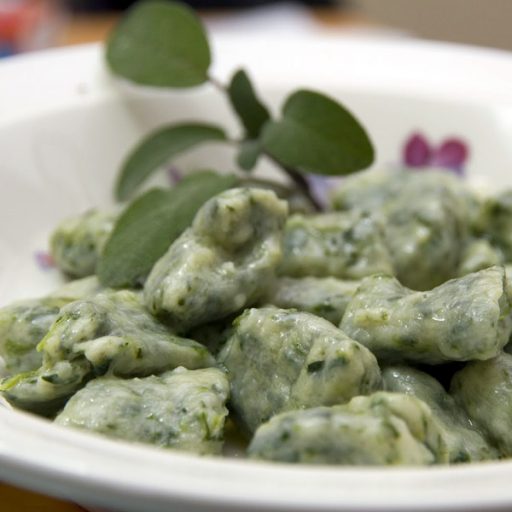 Gnocchetti verdi con crema di zucca