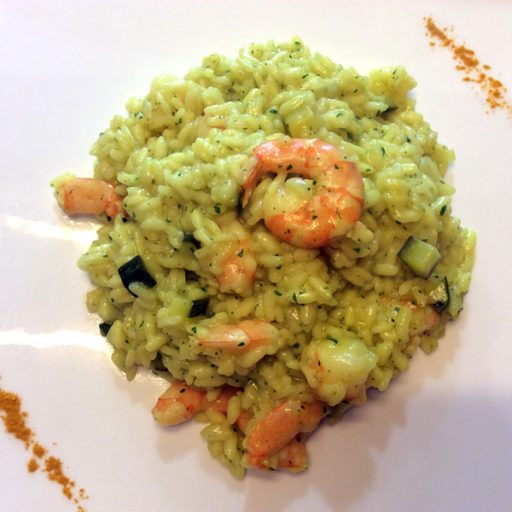 Risotto gamberetti e zucchine