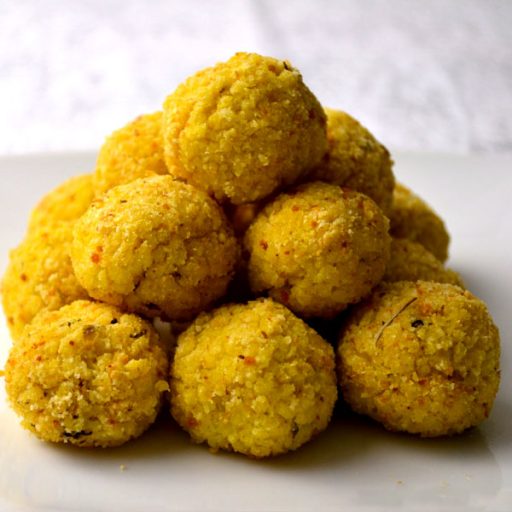 Crocchette di miglio con zucca e crema di caprino (senza glutine, nichel e lattosio)